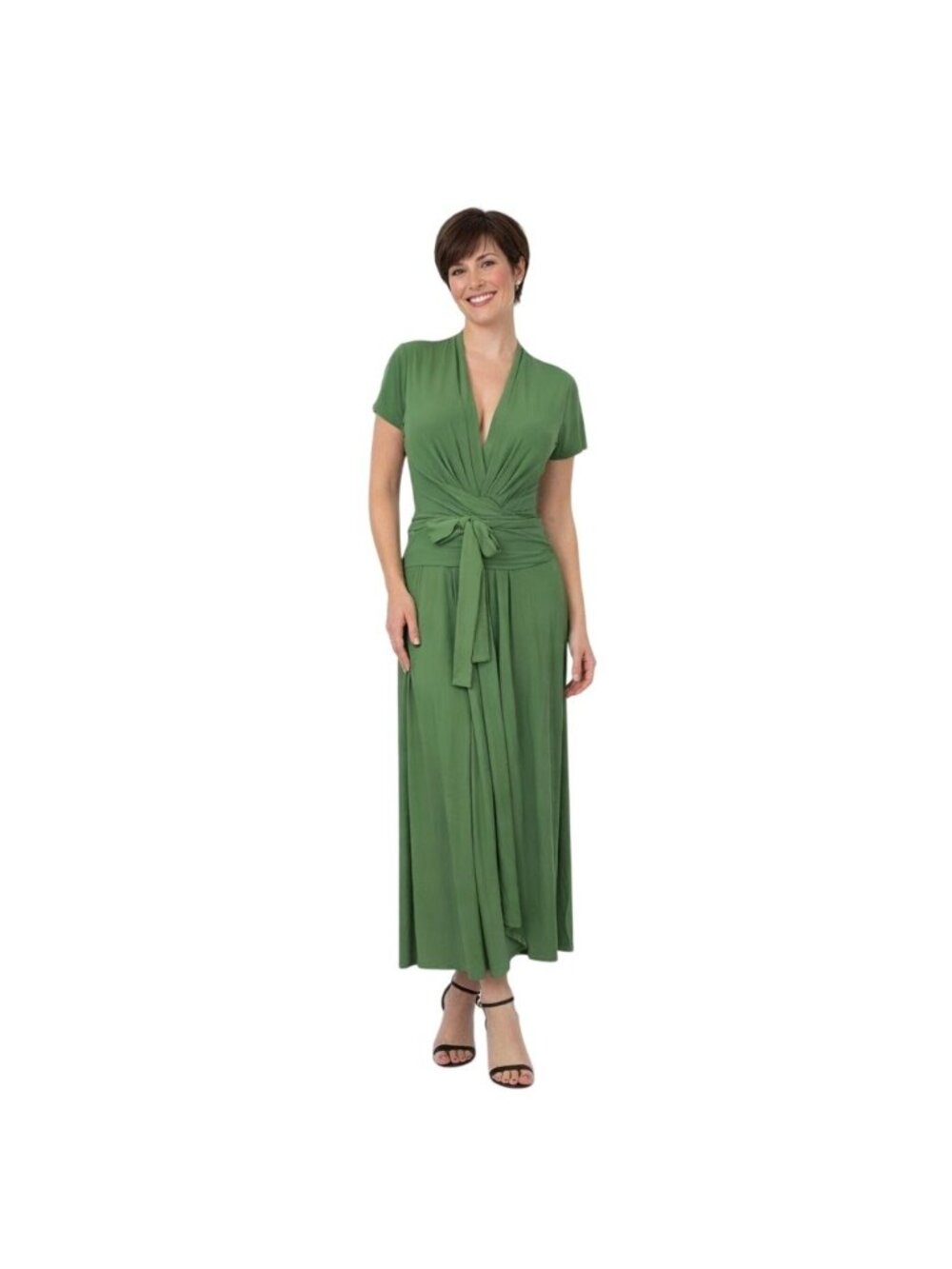 Michael Kors Green 10  Wrap Maxi Dress Polyester Blend